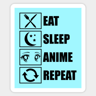 Eat, Sleep, Anime, Repeat!!!!!! Sticker